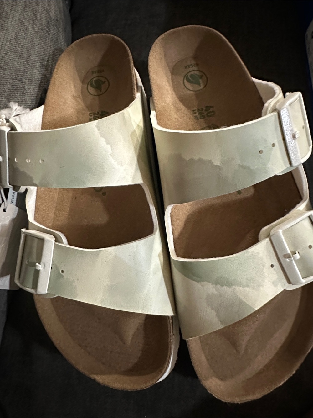 Women's Papillio BrK White Double-Buckle Comfort Sandals platform 9